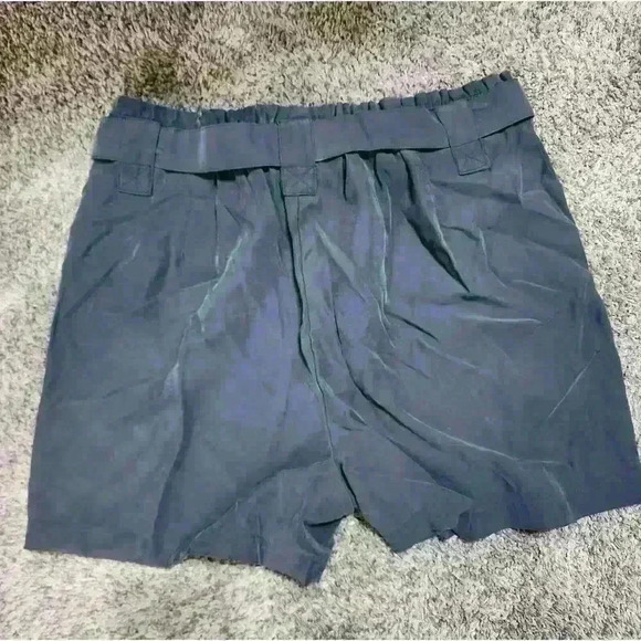 Nine West Belted Shorts Women Size L Large Purple Stretch Career‎ Paperbag - Picture 2 of 6